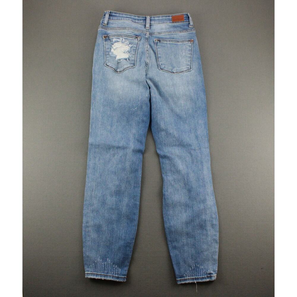 Judy Blue Distressed Skinny Jeans Womens 1/25 Blue Denim Stretch Fit - Picture 10 of 11